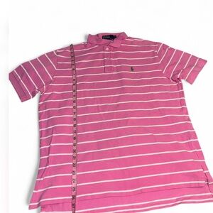 Ralph Lauren Pink and White Striped Polo Shirt
